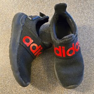 ADIDAS Black & Red kids Slip On SNEAKERS Shoes 11 k
